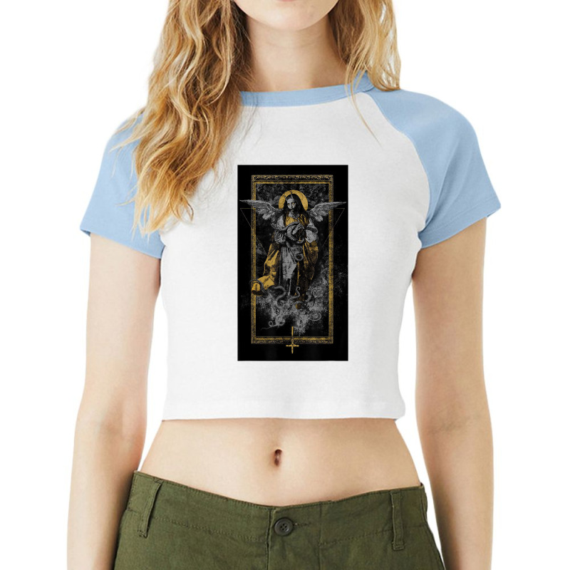 Occult Gothic Dark Satanic Unholy Witchcraft Grunge Emo Goth T Shirt Raglan Crop Top by cm-arts | Artistshot