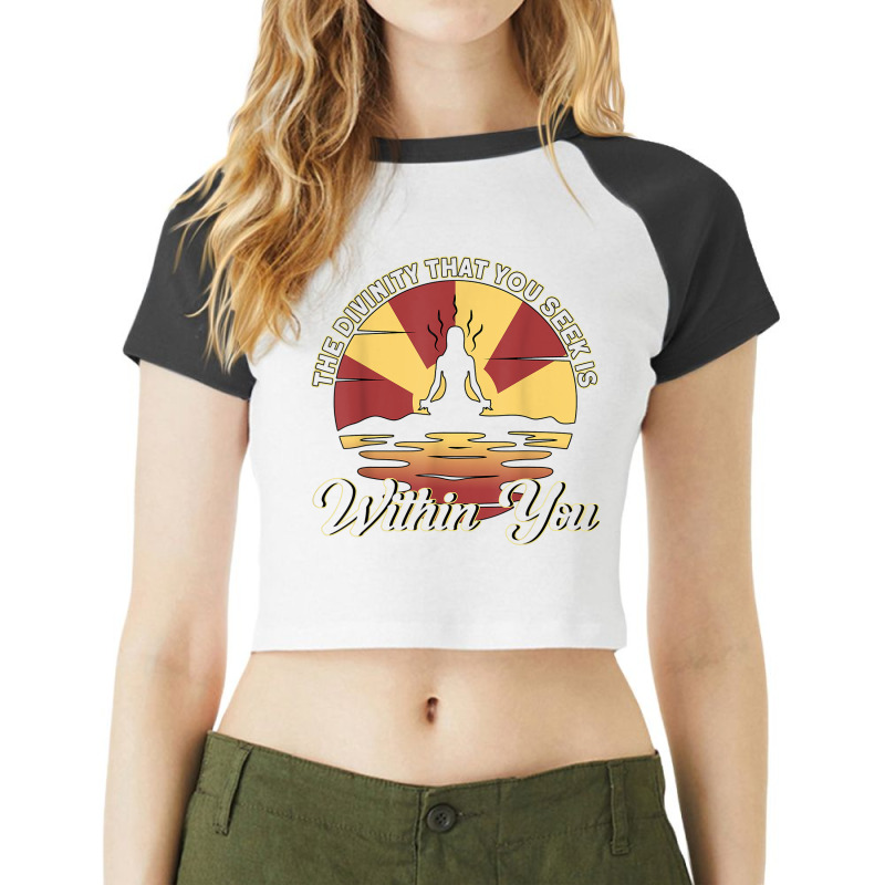 The Divinity Is Within You Reiki Healing Master Raglan Crop Top by Posh | Artistshot