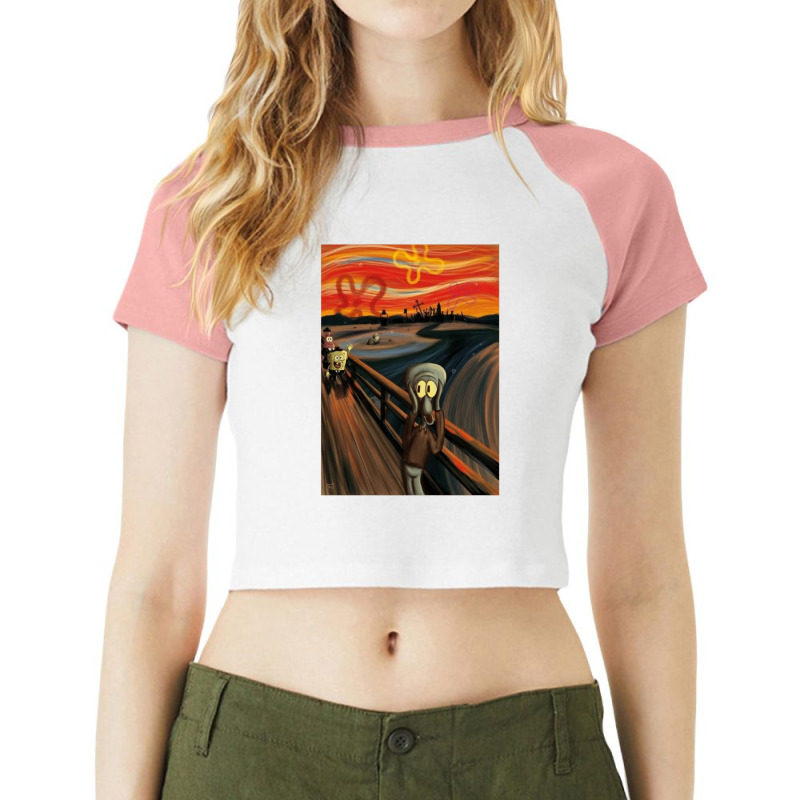 Music Retro The Scream By Edvard Munch Funny Graphic Gift Raglan Crop Top by BrendonPatton | Artistshot