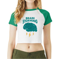 Brain Storming, Brain Storming Art, Brain Storming Vintage, Brain Stor Raglan Crop Top | Artistshot