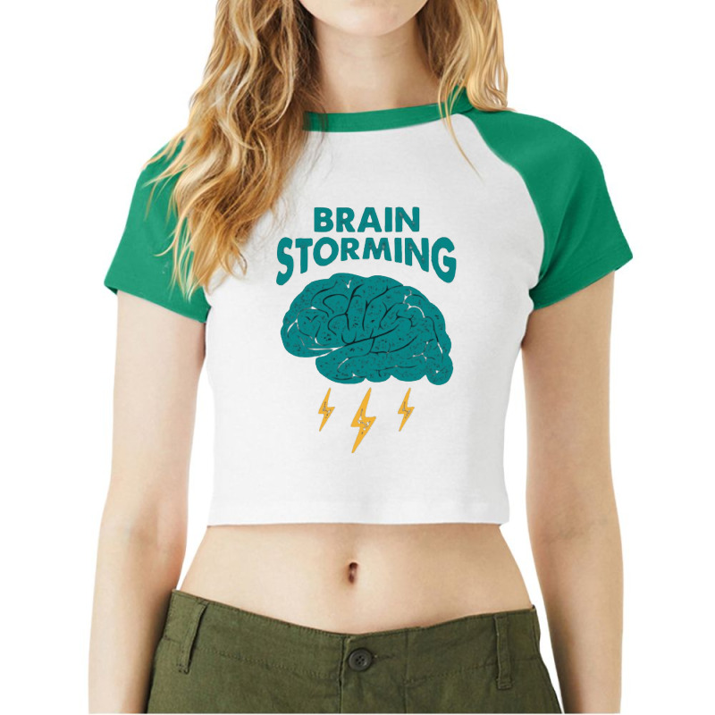 Brain Storming, Brain Storming Art, Brain Storming Vintage, Brain Stor Raglan Crop Top by cm-arts | Artistshot