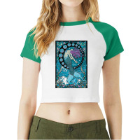 Nouveau Mermaid, Nouveau Mermaid Art, Nouveau Mermaid Painting, Nouvea Raglan Crop Top | Artistshot