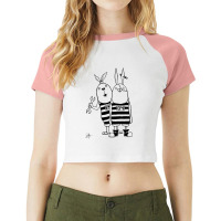 Usavich Rabbits (black And White) Raglan Crop Top | Artistshot