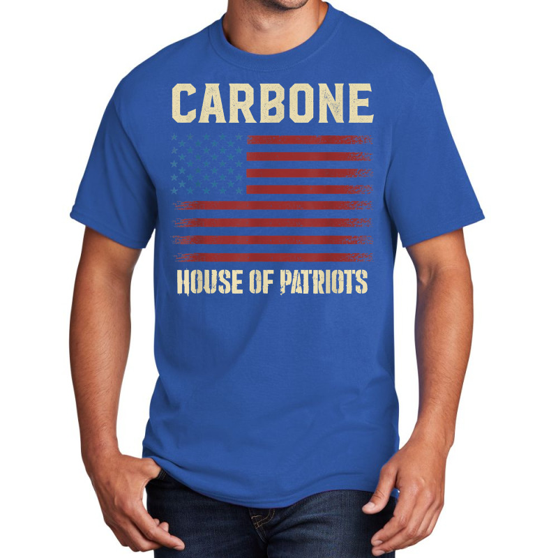 Carbone Last Name Surname American Flag Family T Shirt Basic T-shirt | Artistshot