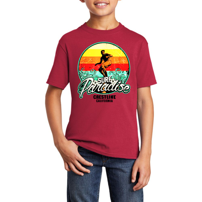 Crestline Surf Paradise Basic Youth T-shirt by althubich | Artistshot