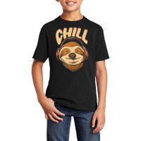 Sloth Chill Earphones Sloth Slow Animal Sloth Basic Youth T-shirt | Artistshot