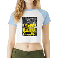 The Simpsons Bart Simpson Eat My Shorts Graffiti T Shirt Raglan Crop Top | Artistshot