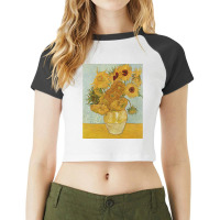 Van Gogh - Sunflowers Raglan Crop Top | Artistshot