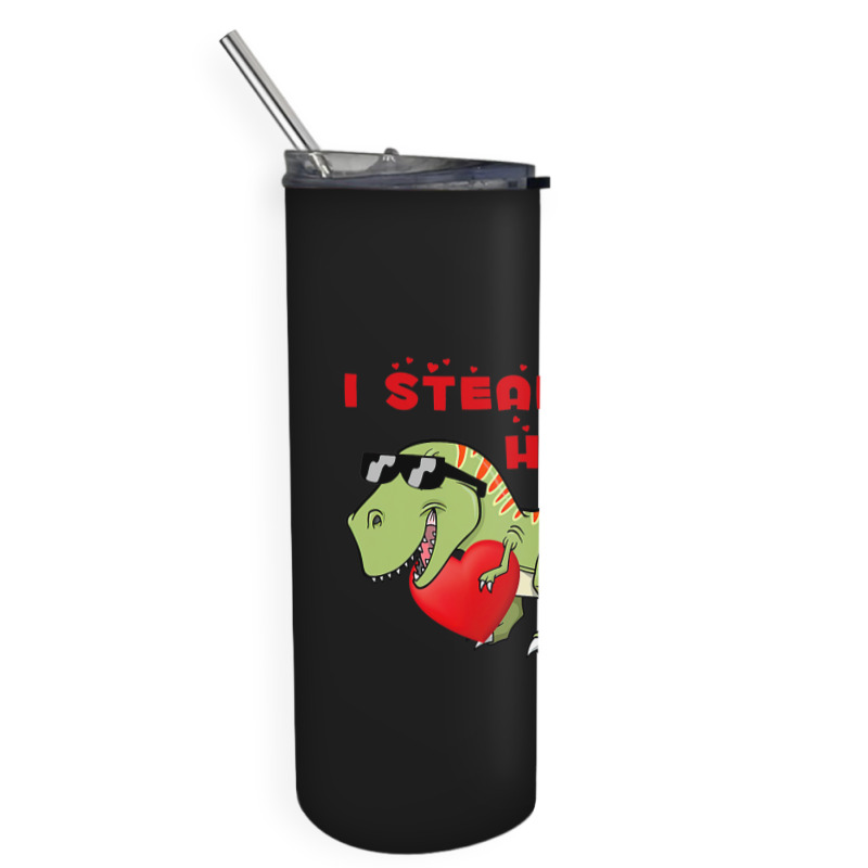 I Steal Hearts Dinosaur Dino T Rex Valentines Day  Skinny Tumbler | Artistshot