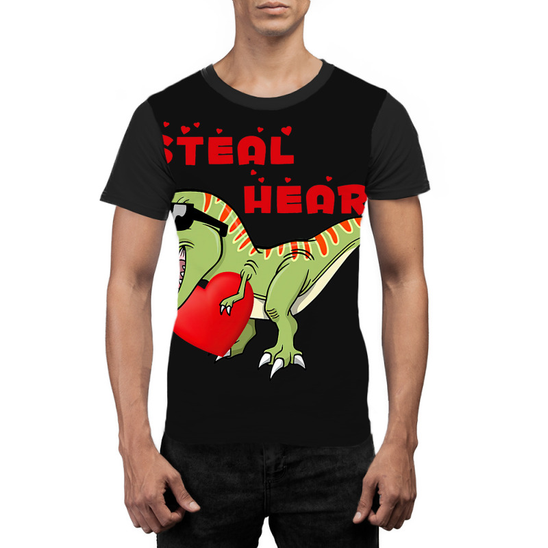 I Steal Hearts Dinosaur Dino T Rex Valentines Day  Graphic T-shirt | Artistshot