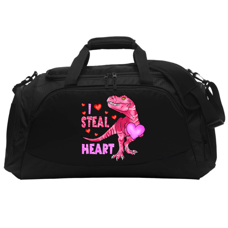 I Steal Hearts Dinosaur Lover Kids Boys Valentines Active Duffel | Artistshot