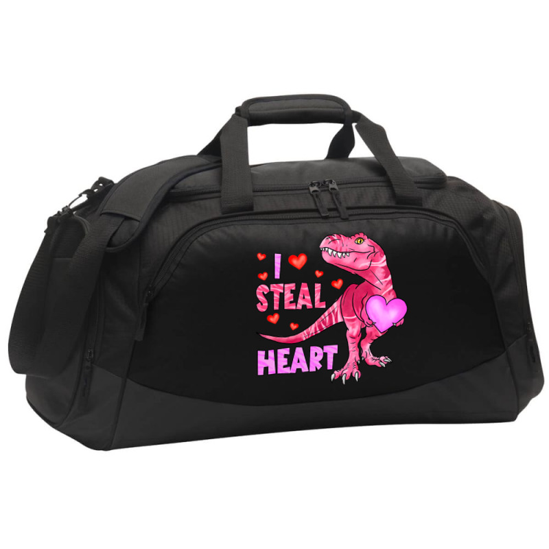 I Steal Hearts Dinosaur Lover Kids Boys Valentines Active Duffel | Artistshot