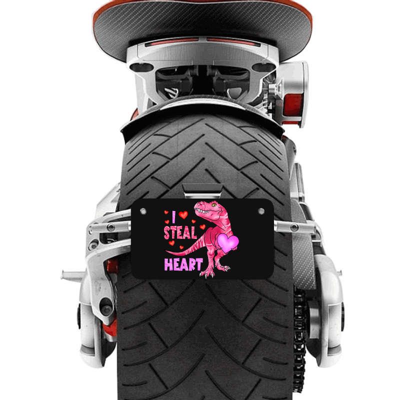 I Steal Hearts Dinosaur Lover Kids Boys Valentines Motorcycle License Plate | Artistshot