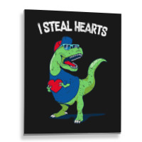 I Steal Hearts Dinosaur Lover Valentines Day Meme Metal Print Vertical | Artistshot