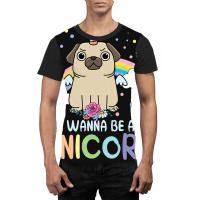 I Wanna Be A Unicorn Rainbow Puppy Magic Graphic T-shirt | Artistshot