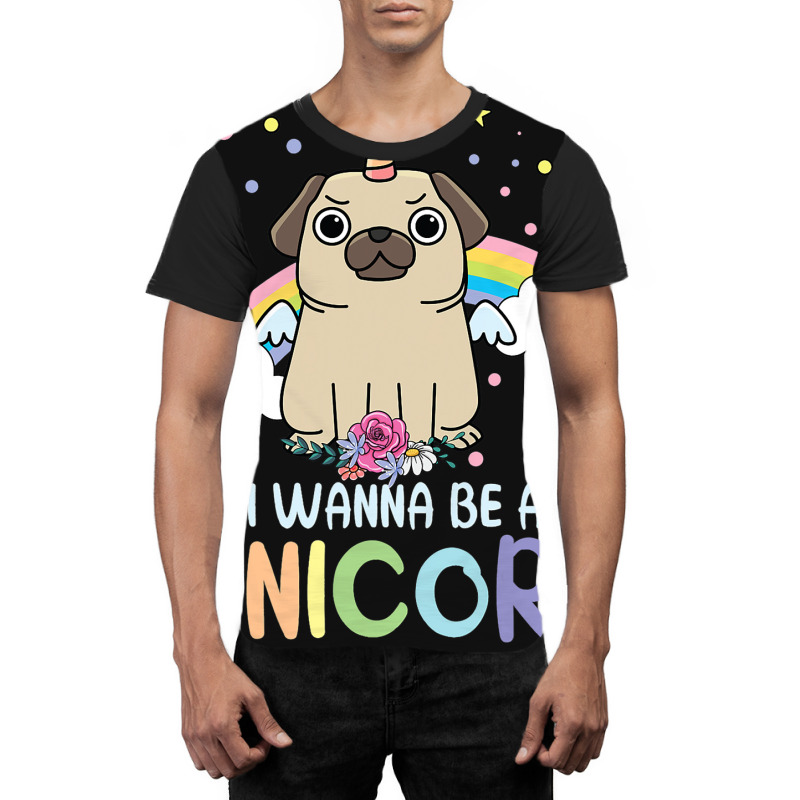 I Wanna Be A Unicorn Rainbow Puppy Magic Graphic T-shirt | Artistshot