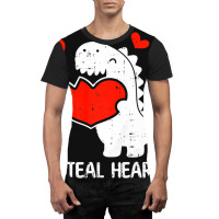 I Steal Hearts Valentines Day Cool T Rex Dinosaur  Graphic T-shirt | Artistshot