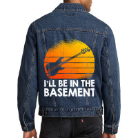 Ill Be In The Basement Bass Guitar Men Denim Jacket | Artistshot