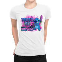 Touch Me And I Will Bite You Stitch Ladies Fitted T-shirt | Artistshot