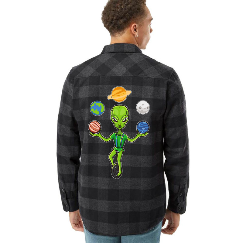 Alien Juggling Planets Flannel Shirt | Artistshot