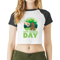 Funny Happy Groundhog Day Best Meteorologist Ever  Raglan Crop Top | Artistshot