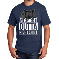 French Bulldog Straight Outta Night Shift Basic T-shirt | Artistshot