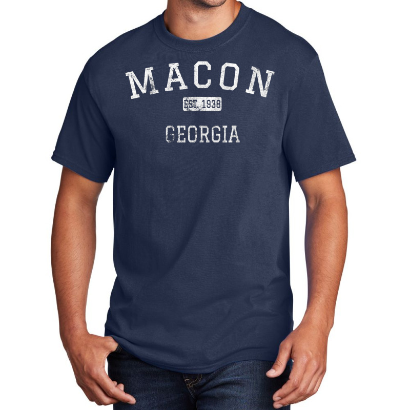 Macon Georgia Ga Vintage T Shirt Basic T-shirt by h.avenaver | Artistshot