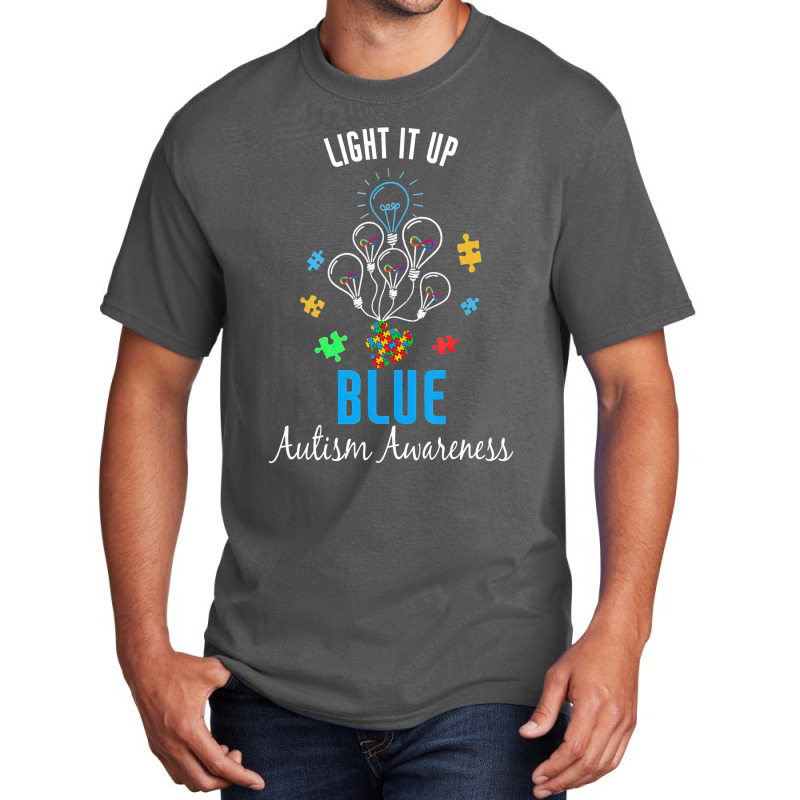 Autism Awareness Light It Up Blue Autism Awareness Basic T-shirt by LeiThompson | Artistshot