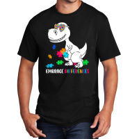 Dinosaur Puzzle Piece Autism Awareness Basic T-shirt | Artistshot