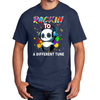 Rockin To A Different Tune Panda Autism Awareness Basic T-shirt | Artistshot