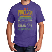 Mens Pontoon Boat Grandpa Men Apparel Fathers Day Boating Captain T Sh Basic T-shirt | Artistshot