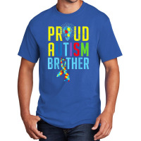 Proud Autism Brother Sibling Autism Awareness Basic T-shirt | Artistshot