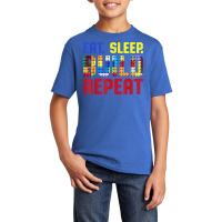 Eat Sleep Build Repeat Building Funny Builders T Shirt Basic Youth T-shirt | Artistshot