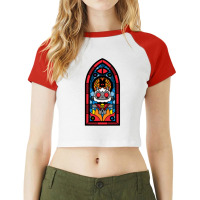 Lamb Stained Glass Raglan Crop Top | Artistshot