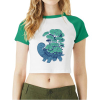 Mythical Water Turtle, Mythical Water Turtle Vintage, Mythical Water T Raglan Crop Top | Artistshot