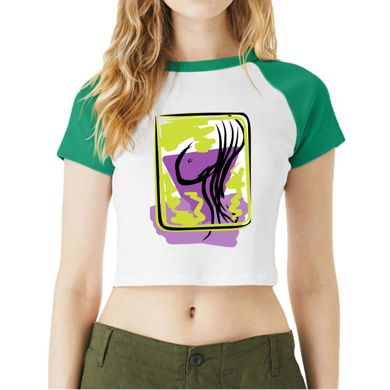 Abstract Art Porn Film Raglan Crop Top by cm-arts | Artistshot