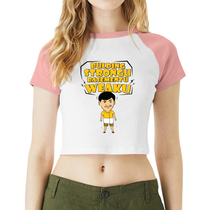 Building Strong Basement Weak Vadivelu Tamil Comdy Raglan Crop Top by DARRELLBARNES | Artistshot