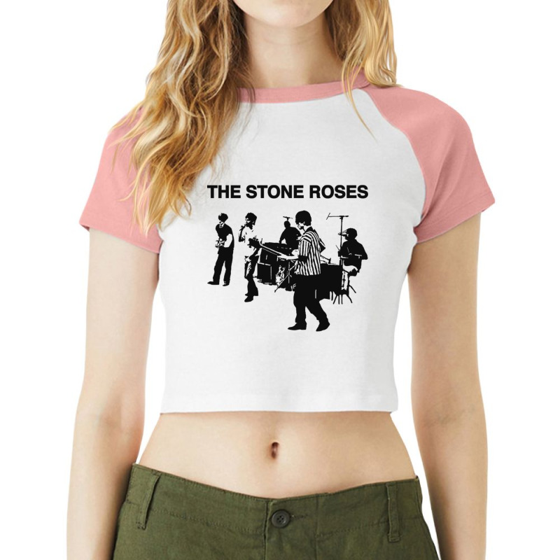 Stone Roses Raglan Crop Top by cm-arts | Artistshot