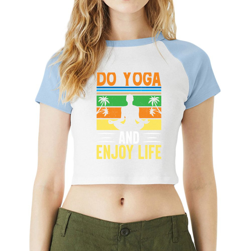 Okay But First Yoga (6) Raglan Crop Top by cm-arts | Artistshot