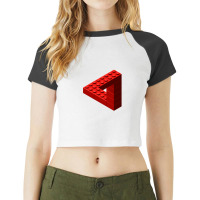 Escher Toy Bricks - Red Raglan Crop Top | Artistshot