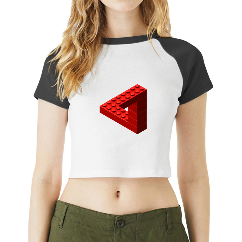 Escher Toy Bricks - Red Raglan Crop Top by NicholasRoberson | Artistshot