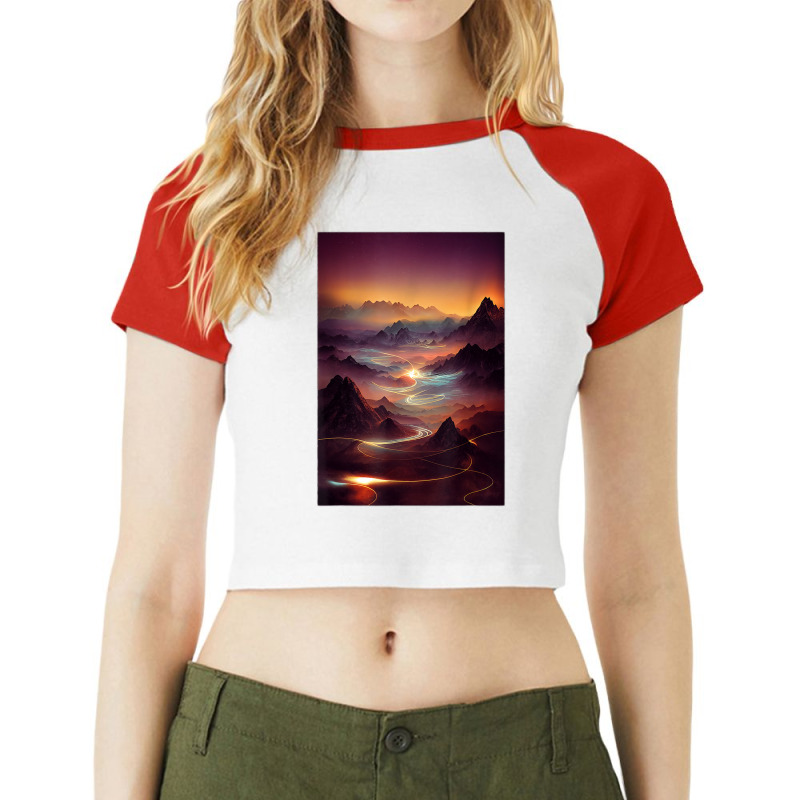 Quasar In Motion Across The Night Sky Motion Blur Northern T Shirt Raglan Crop Top by nealegmruland1 | Artistshot