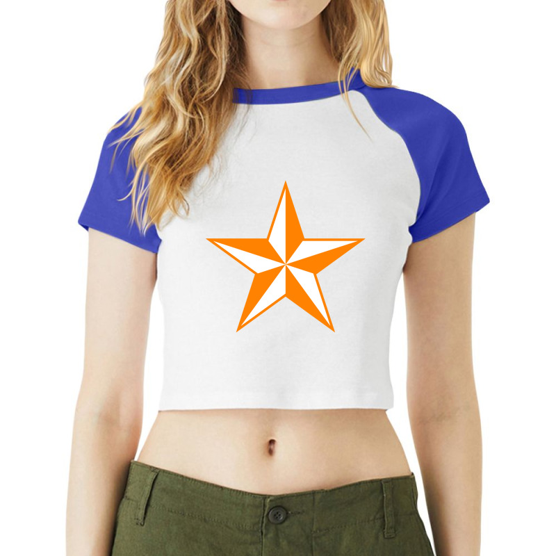 Orange And White School Colors Raglan Crop Top by LUISRIVER | Artistshot