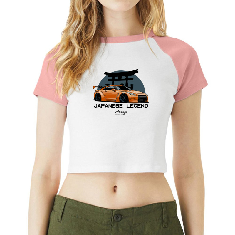 Gtr. Japanese Legend (orange) Raglan Crop Top by RickyRamshur | Artistshot