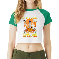 Just A Woman Who Loves Standard Poodle And Halloween Raglan Crop Top | Artistshot