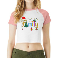 Family Letters Christmas Style Love My Family Christmas T Shirt Raglan Crop Top | Artistshot