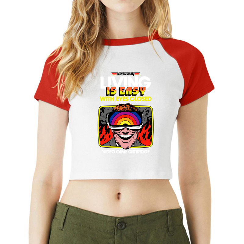 Eyes Closed Raglan Crop Top | Artistshot