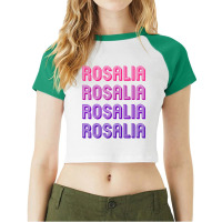 Rosalia - Retro Minimal Line Pattern Active Raglan Crop Top | Artistshot