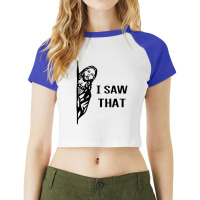 I Saw That Jesus Christian Raglan Crop Top | Artistshot