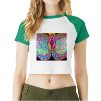 Psychedelic Pussy, Psychedelic Pussy Art, Psychedelic Pussy Vintage, P Raglan Crop Top | Artistshot